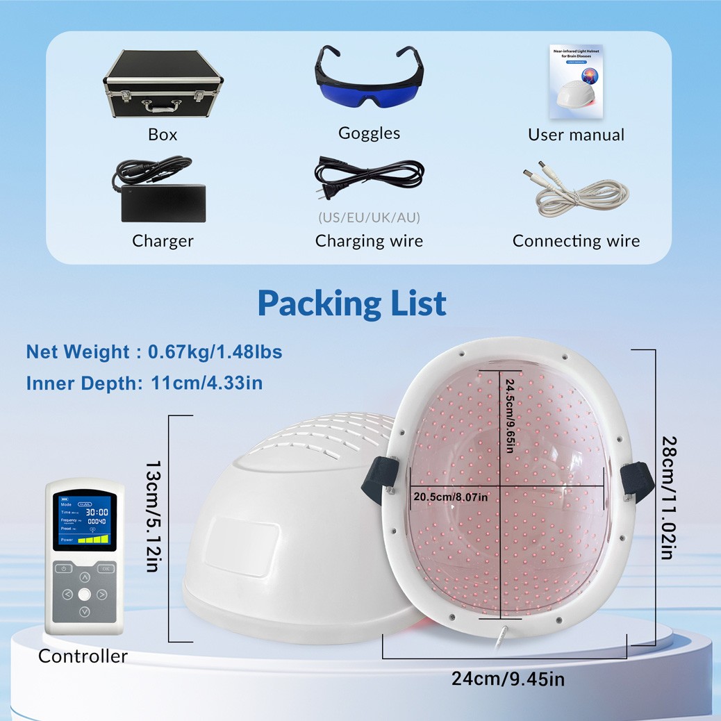 Cognitive Improvement Focus Memory Boost 810nm NIR Light Therapy Brain Device