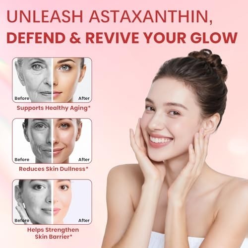 Astaxanthin 12mg 120 Softgels, 4 Month Supply,Triple Strength,Non-GMO,Eye Health