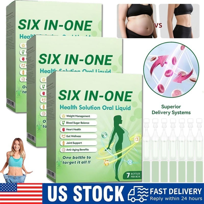 Six-in-One Health Solution Oral Liquid, One Bottle to Target It All HOT US