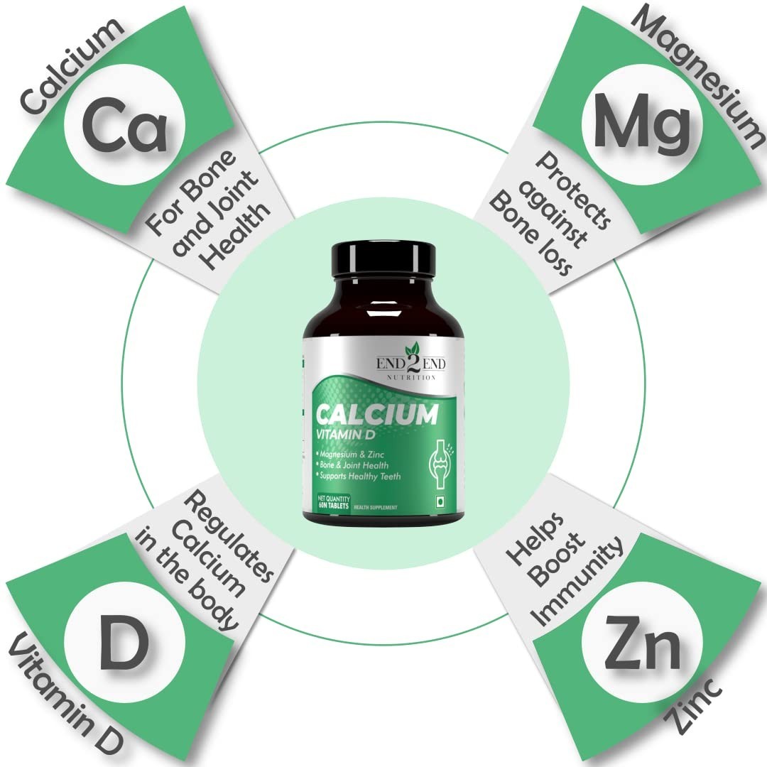 End2.End Nutrition Calcium Magnesium Zinc D 120 Tablets