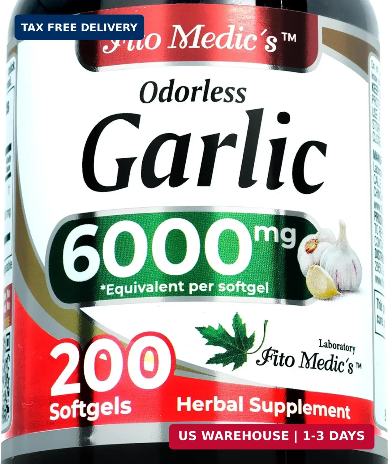 Garlic Pills | Garlic Supplements | 200 Softgels. FAST SHIPPING USA