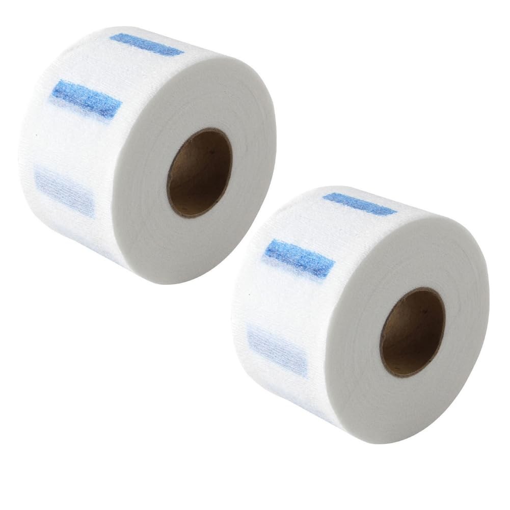 2 Rolls White Disposable Barber Paper Neck Strips Stretchy Paper Neck Band Barbe