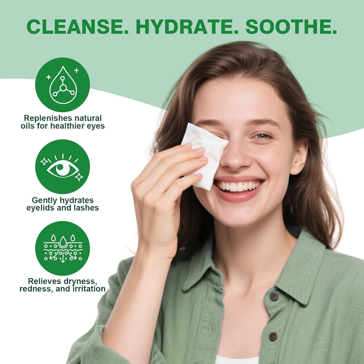 60PCS Tea Tree Oil Eyelid Wipes – Individually Wrapped Eye Lid Cleaning Wipes