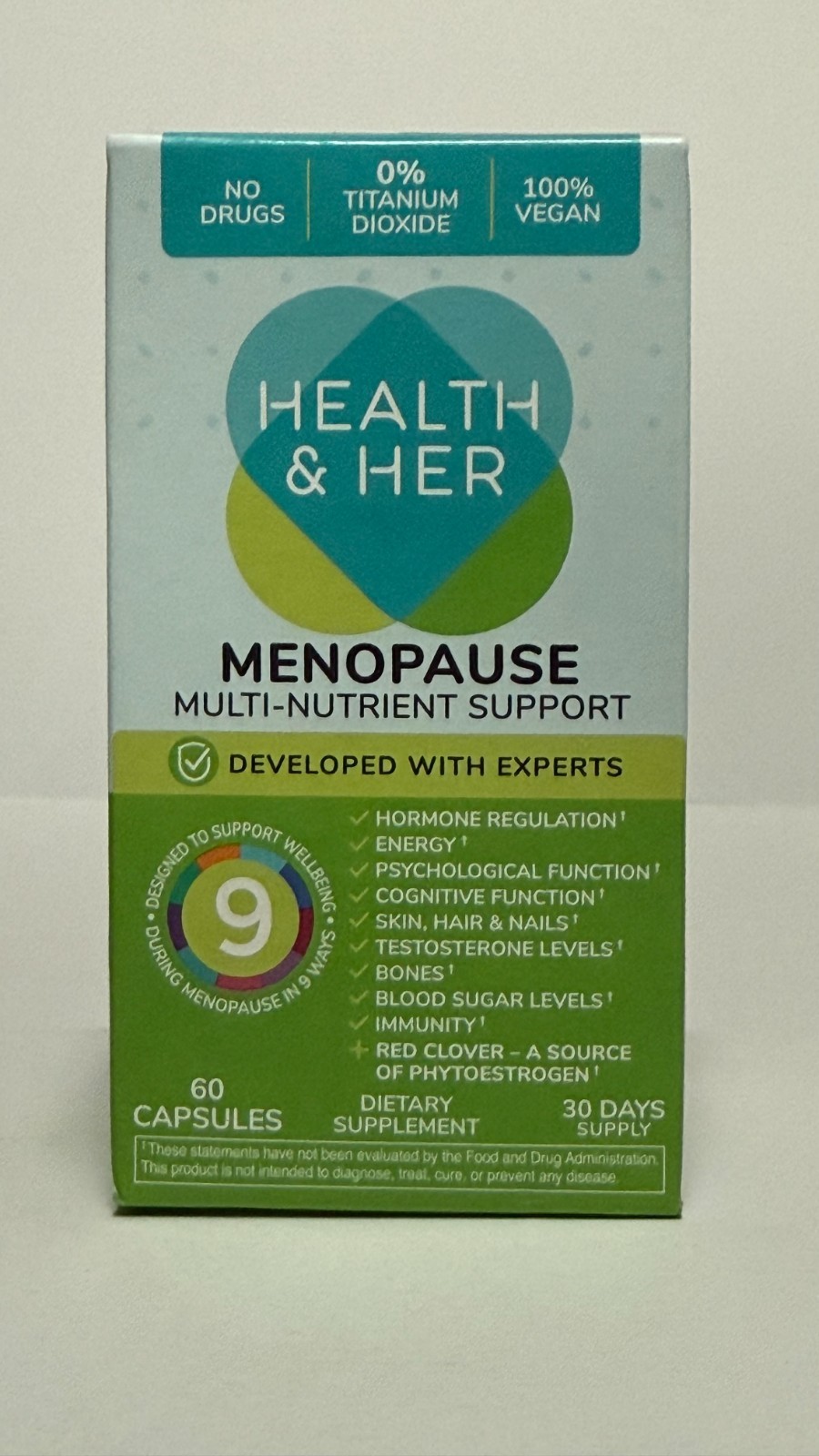 Health & Her Menopause Multi-Nutrient Support 60 Capsules Vegan exp 2027+