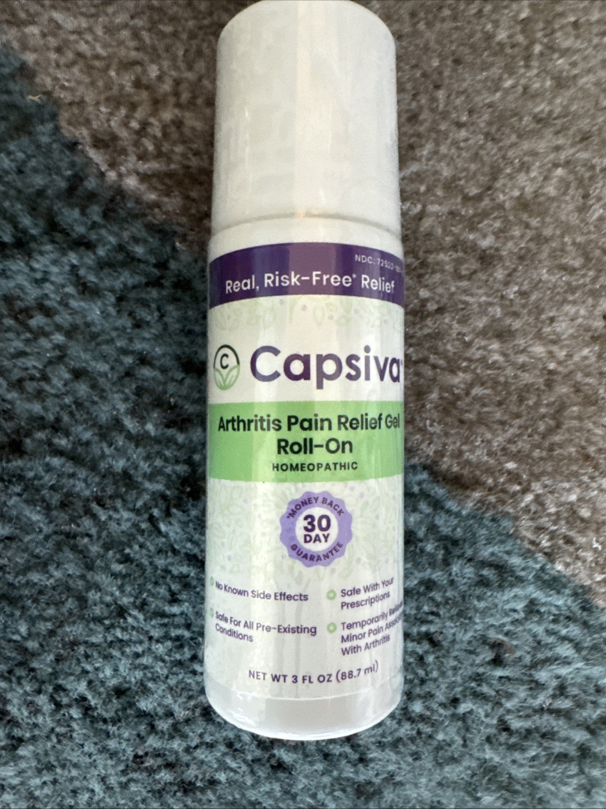 Capsiva Arthritis Pain Relief Roll-On Homeopathic Reliever Natural 12/26