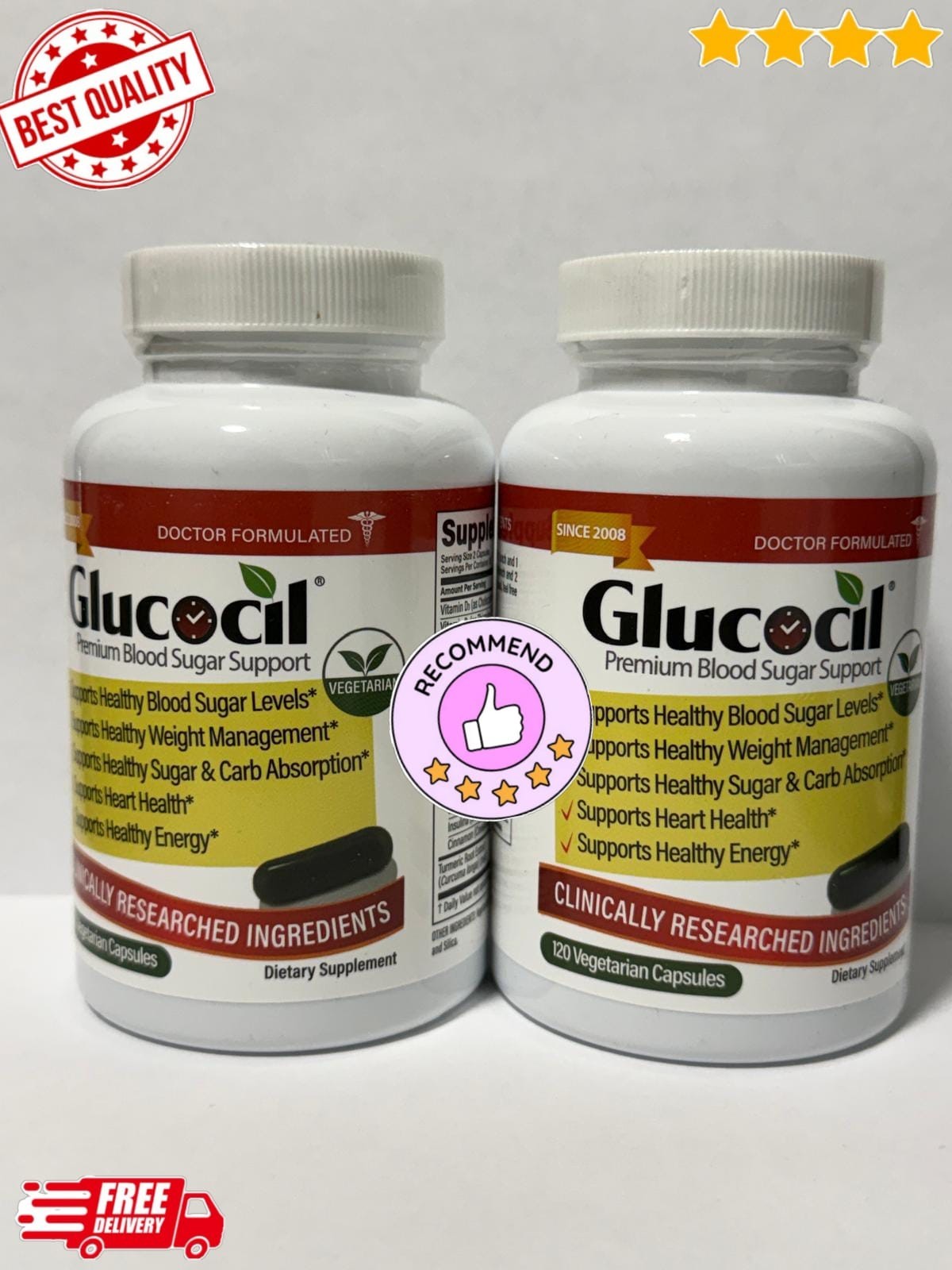 2 Pack Glucocil Premium Blood Sugar Formula 120 Softgels Fast Shipping