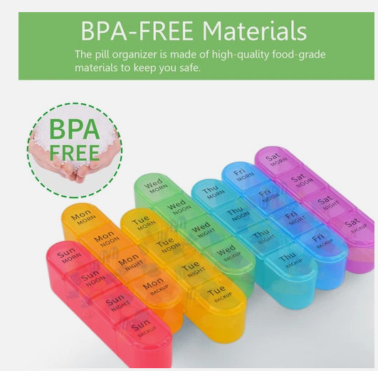 1x Weekly Pill Box Organizer 4 Times a Day 7 day Organizer Case Medicine Storage