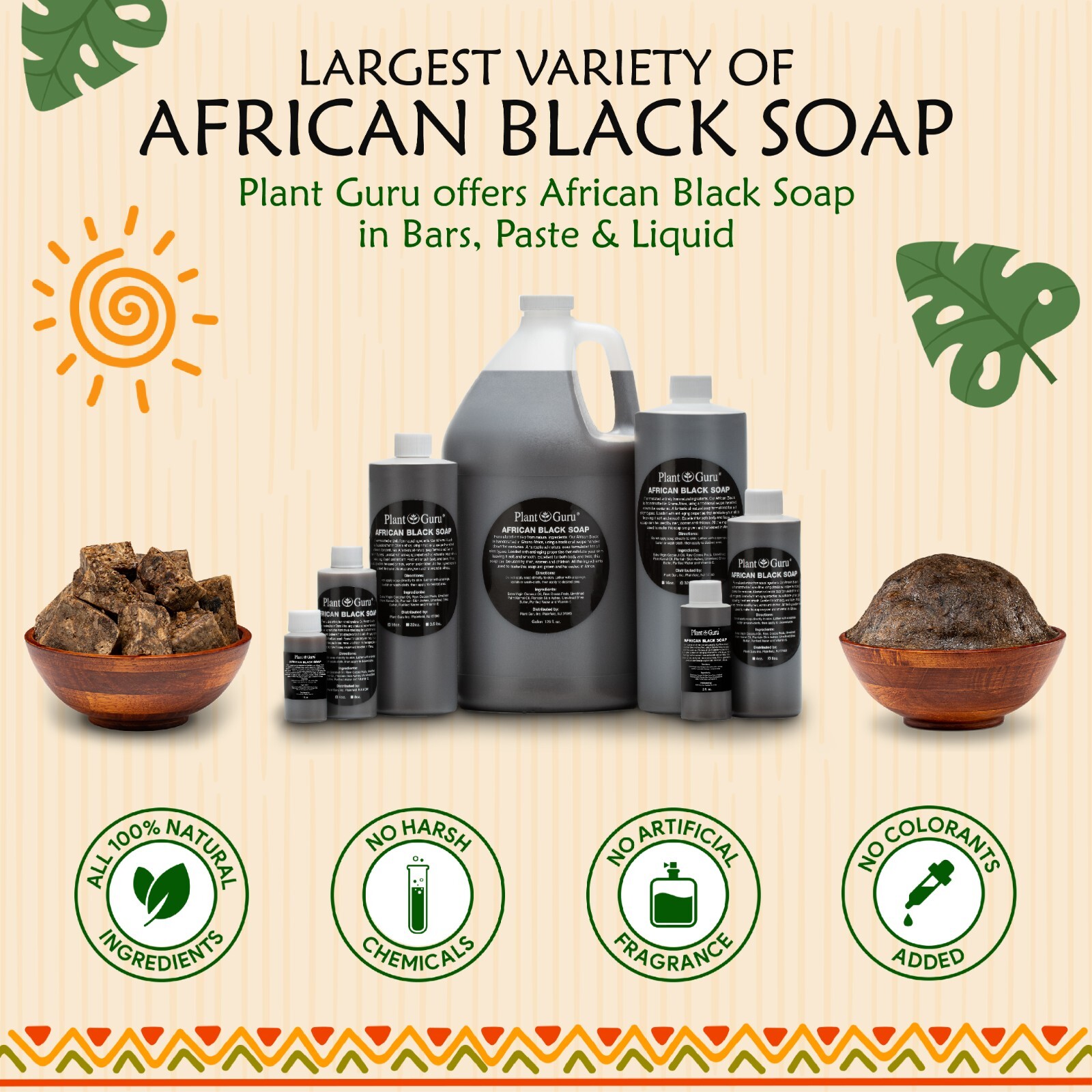 Raw African Black Soap Bar 5 lbs. Bulk Wholesale 100% Pure Natural Organic Ghana