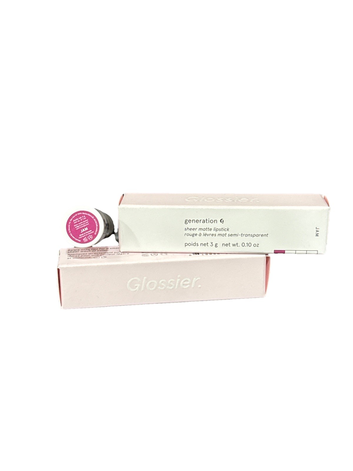 Glossier Generation Sheer Matte Lipstick In Shade A44-Jam, 2-Pack! 0.10oz/ea