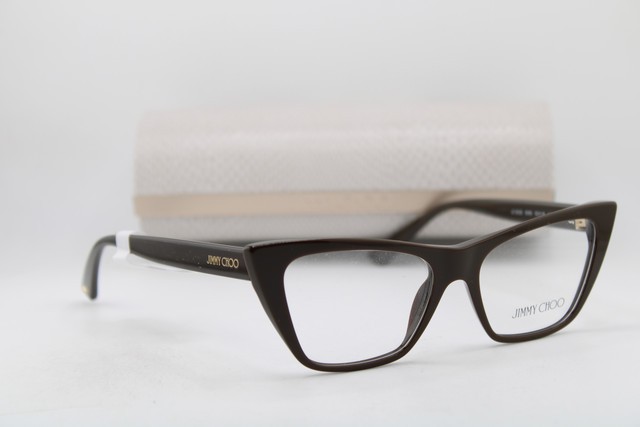 NEW JIMMY CHOO JC 3025 5060 BROWN GOLD CAT EYE AUTHENTIC EYEGLASSES 52-16