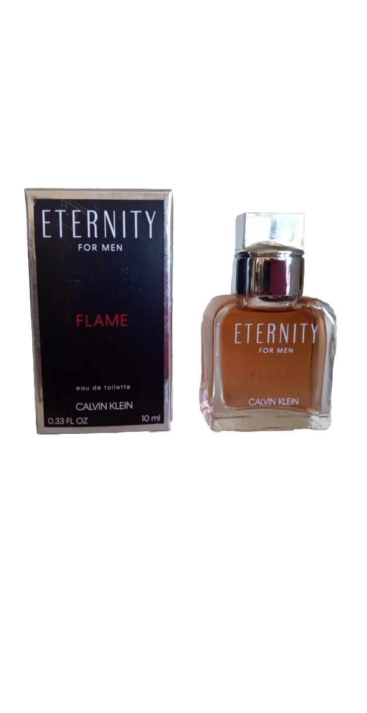 Eternity Flame for Men by Calvin Klein Edt Splash .33 Oz/10 ml -lot Of 2 Pcs