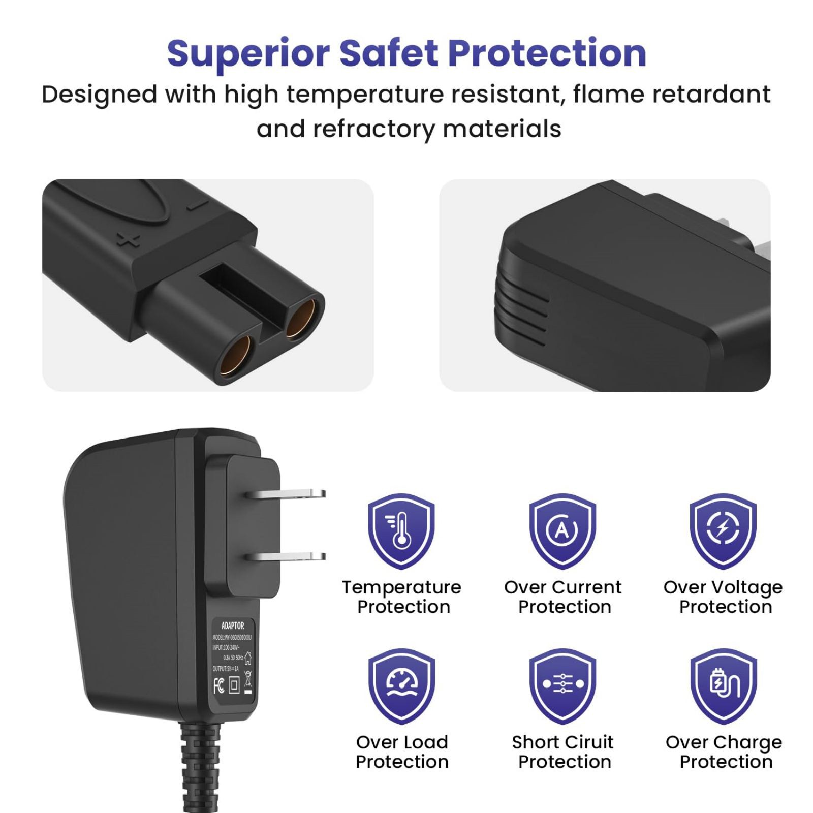 1* Charger 100-240V~0.3A 50/60HZ Input Power For Andis TS-1 TS-2 Shaver