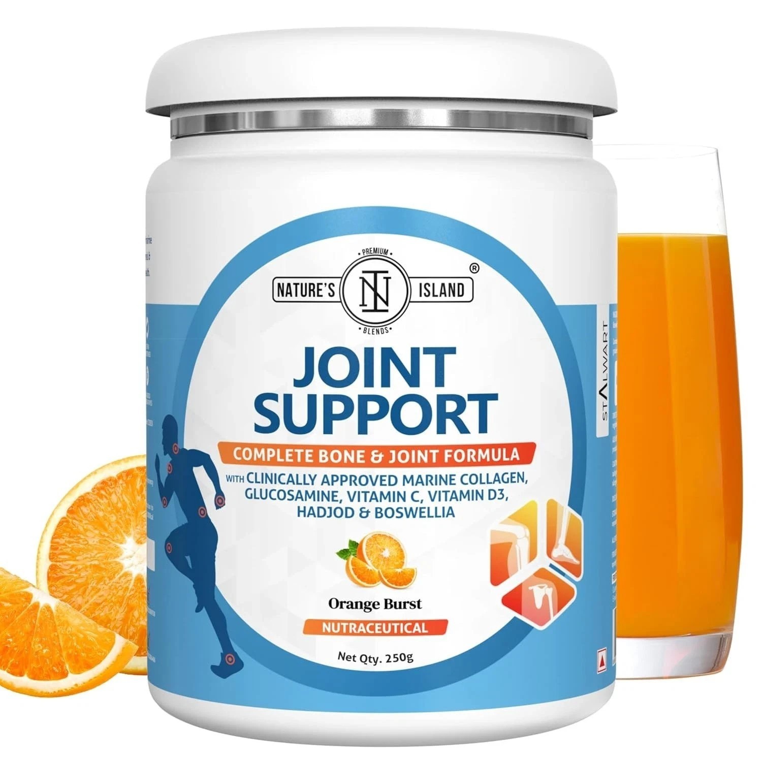 Nature’s Island Joint Support Supplement with Marine Collagen 250g (Orange)