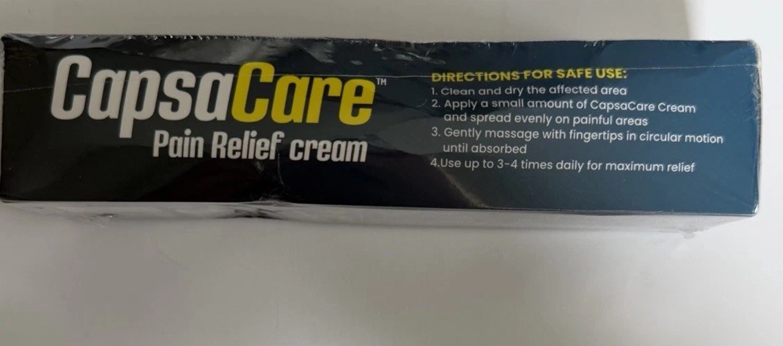 CapsaCare Pain Relief Cream Fast-Acting Capsaicin Formula Exp 01/2029 New