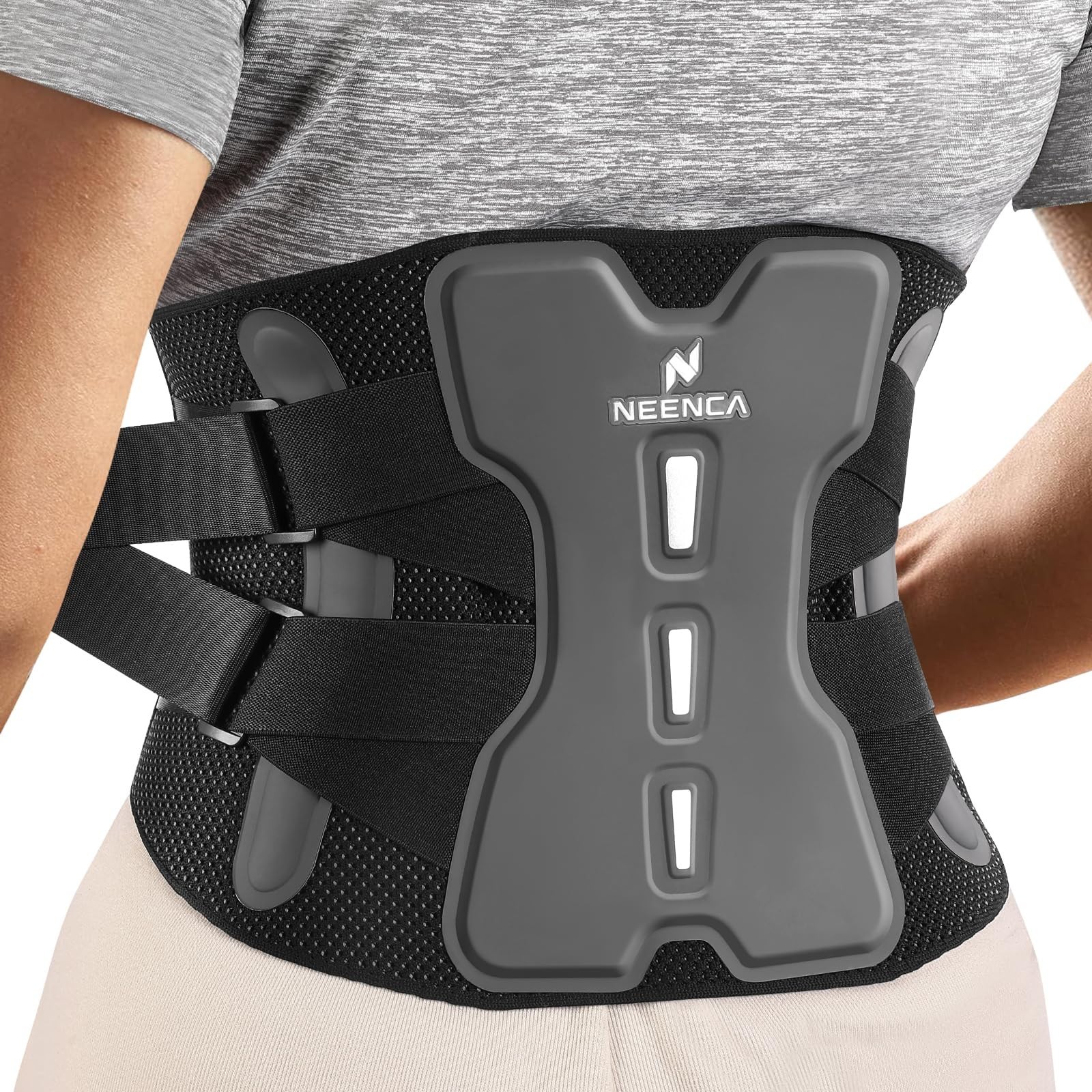 Adjustable Back Brace for Lower Back Pain Relief, Lumbar Support Belt, Soft Mesh