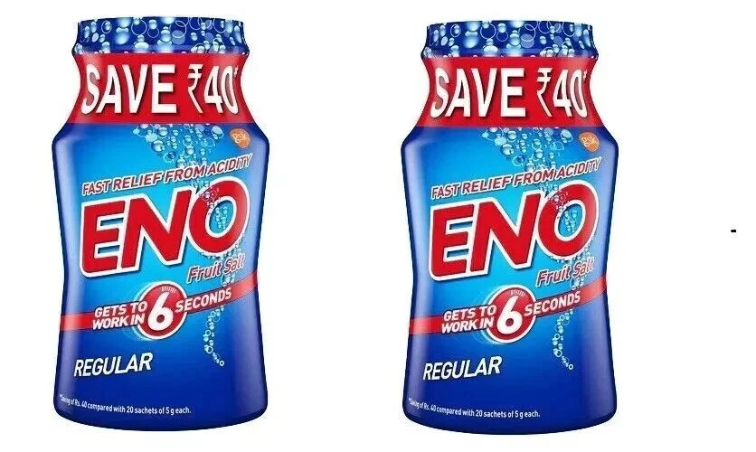 2 X 100g Eno Powder regular powder fast-relief action stomach discomfor acidity