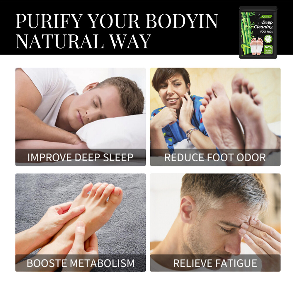 10-300PC Foot Detox Patches Pads Toxins Deep Cleansing Herbal Bamboo Organic Pad