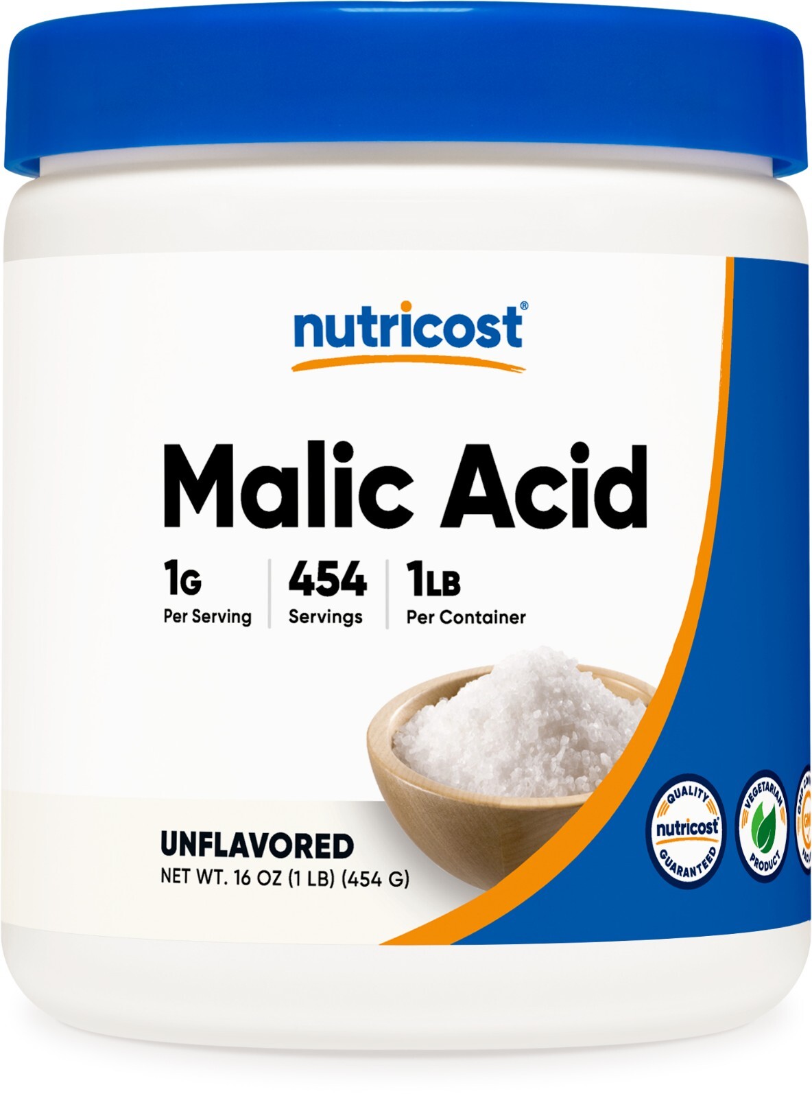 Nutricost Malic Acid Powder 1 LB (16oz) – Gluten Free, Non-GMO (454 Grams)