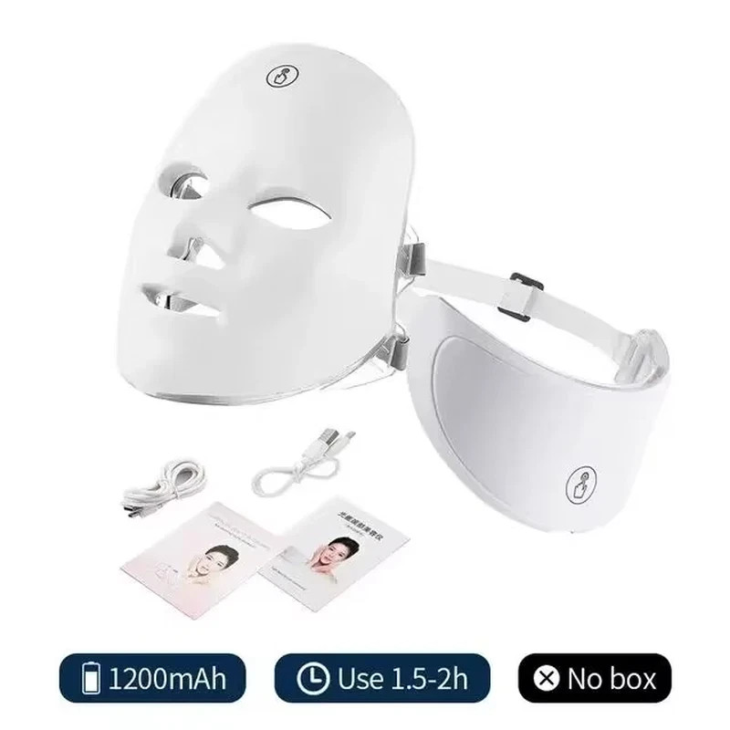 7 Colors Led Facial Mask with Neck Red Light Therapy Mask for Skin