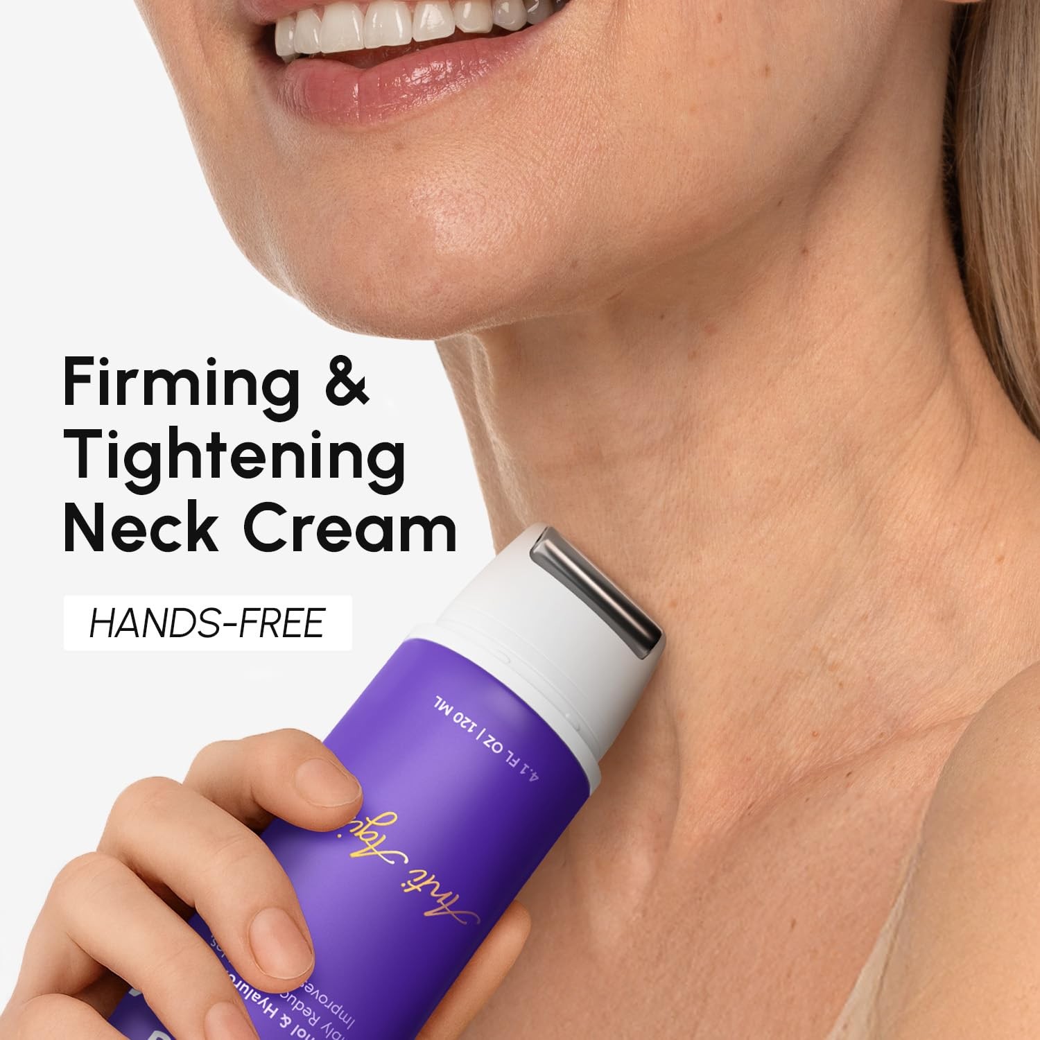 MAREE Neck Cream with Face Roller – Creams 4.1 Fl Oz (Pack of 1), Purple