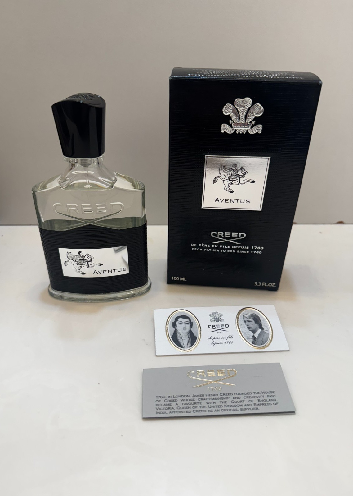 Creed Aventus 3.3 oz 100 ml Men Eau De Parfum Lot:F000545 Metal Cap Damaged Box
