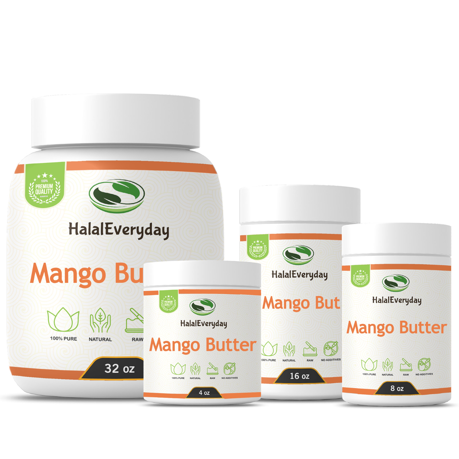 Mango Butter Raw – 100% Pure Unrefined Organic Natural Vegan Skin Hair Body Jars