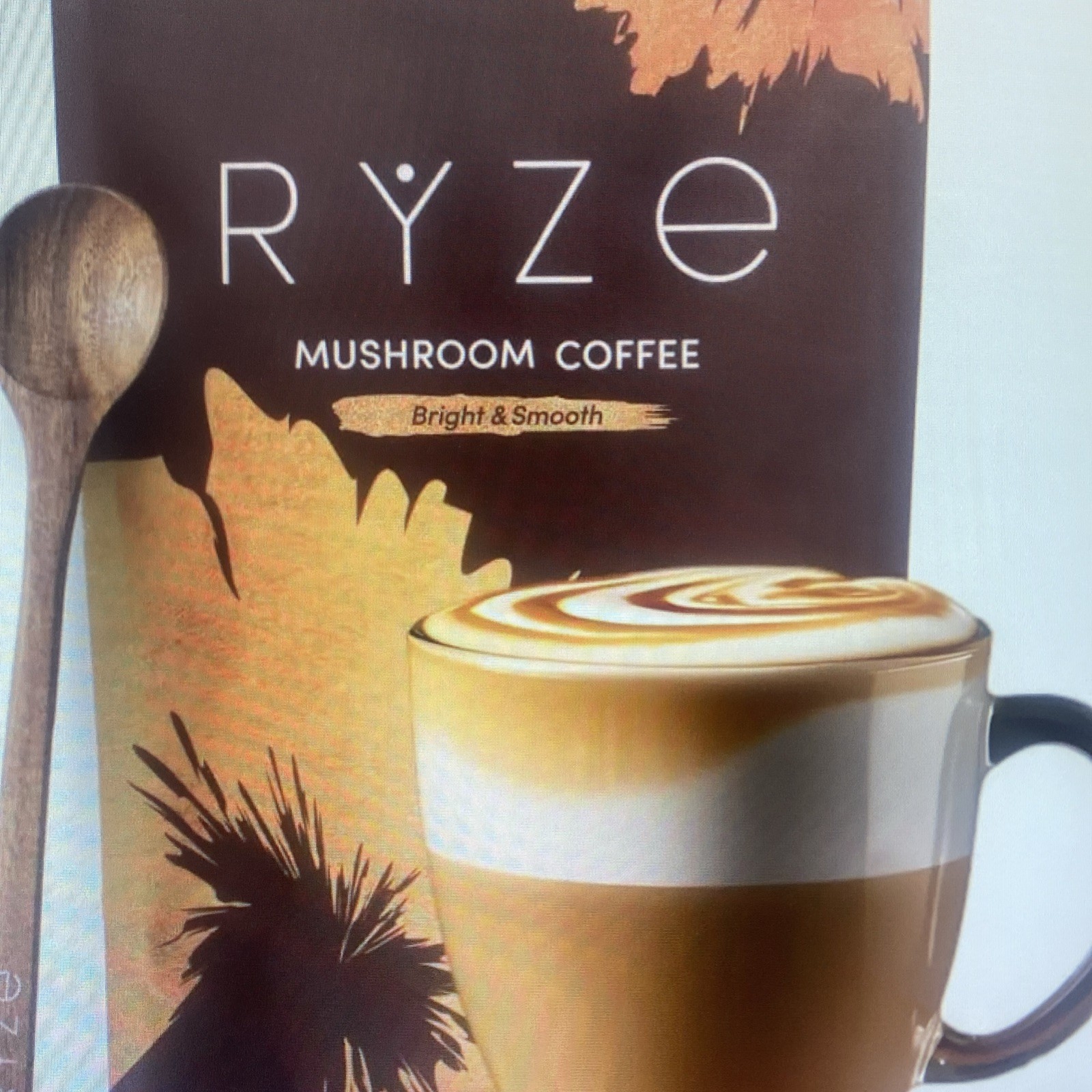 RYZE SUPERFOODS Organic Mushroom Coffee 6 Adaptogens 30 Servings Energy Immunity