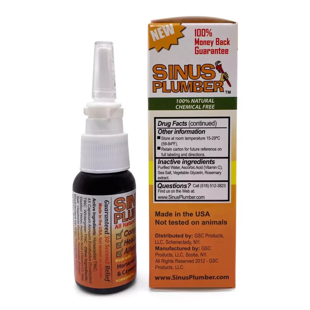 Sinus Plumber Allergy and Headache Pepper Nasal Spray Combo Pack Sinus Buster