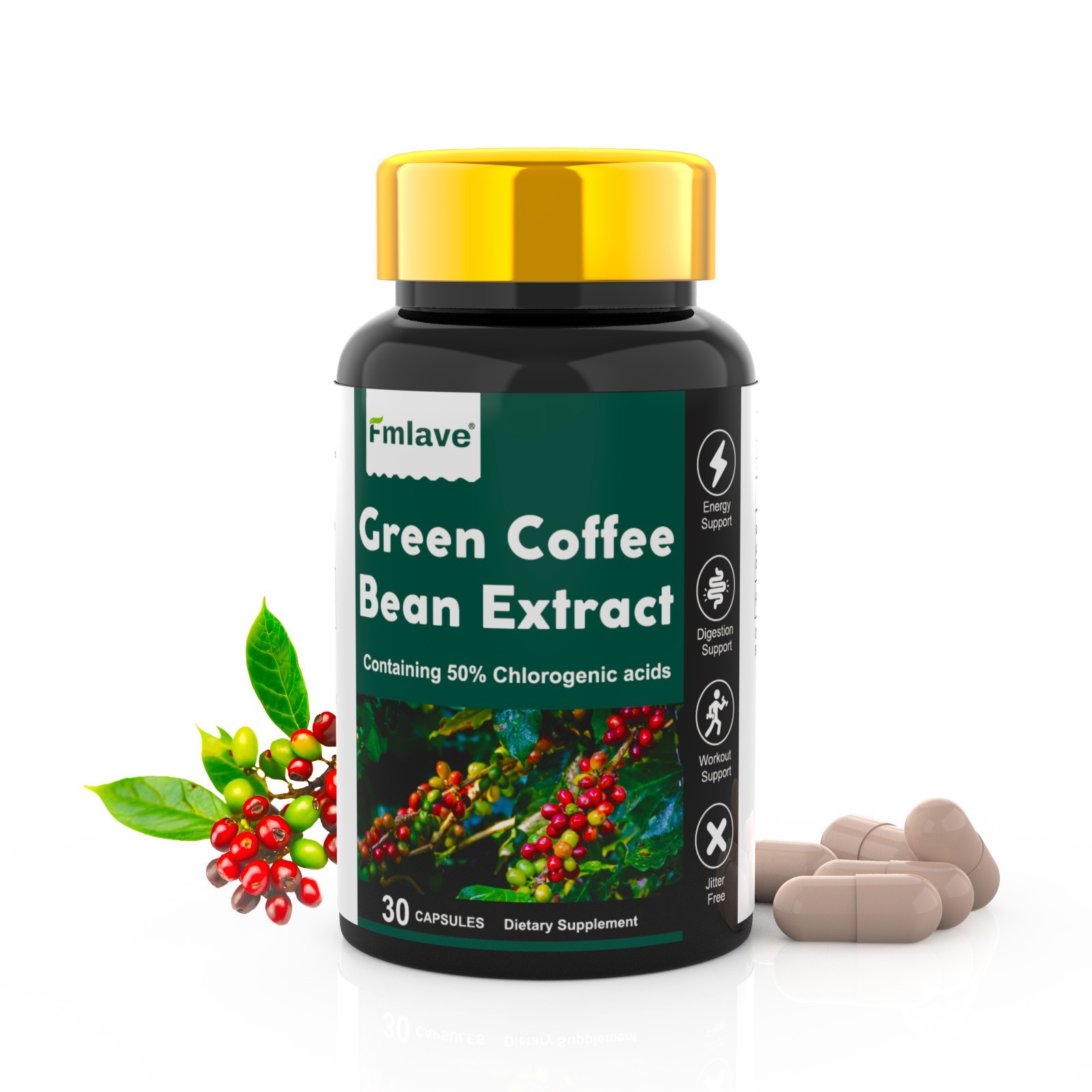 Green Coffee Bean Extract for Weight Loss Women and Men w/ 50% Chlorogenic Acid
