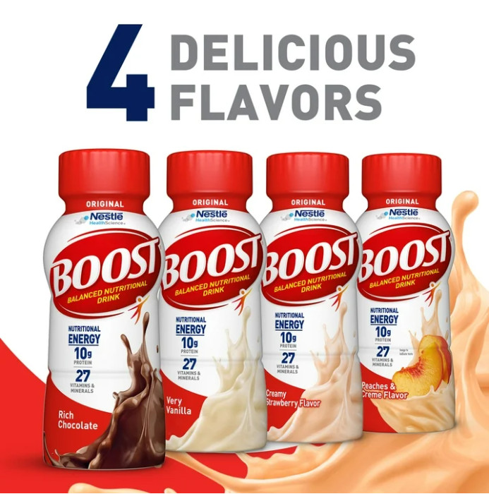BOOST Original Nutritional Drink, Peaches & Creme, 24 Count