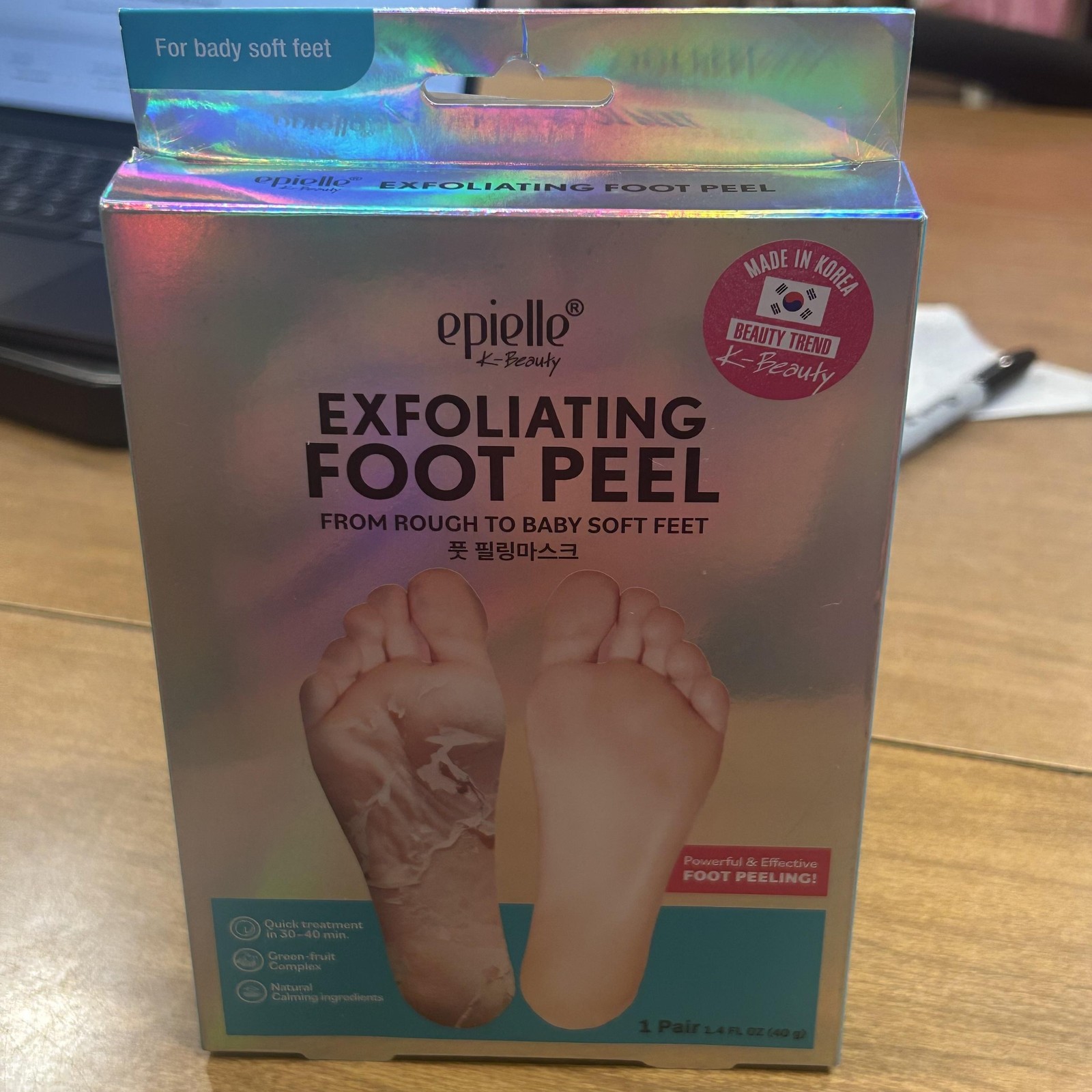 Epielle Exfoliating Foot Peel 1 Pair 1.4oz Mask Baby Soft Feet Women K-Beauty