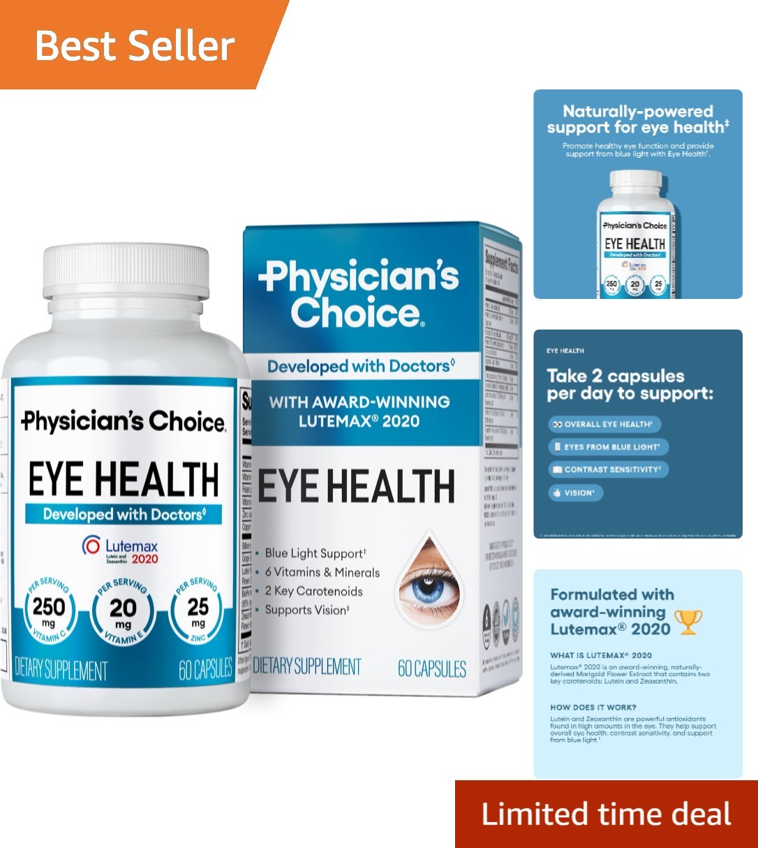Eye Health Support Capsules with Clinically Proven Ingredients