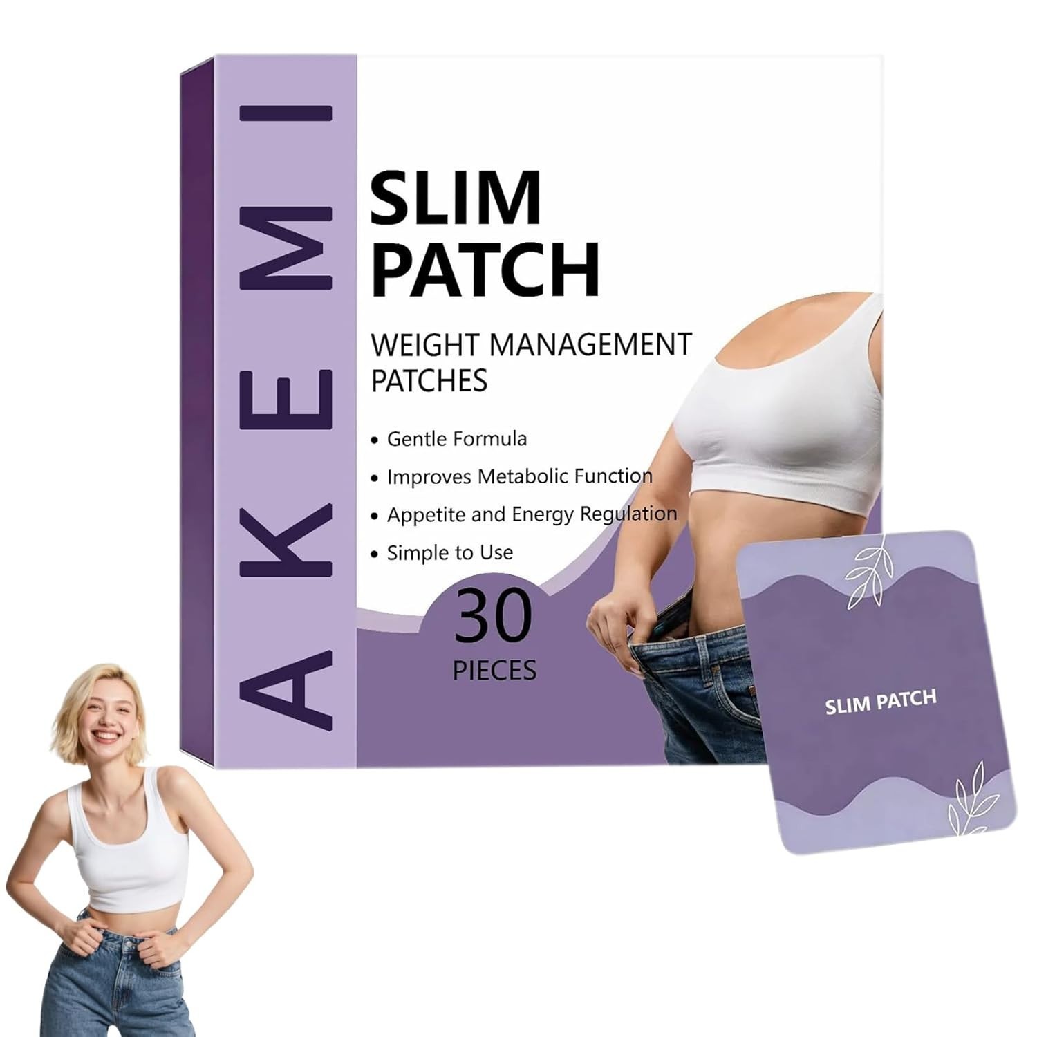 Akemi Natural Body Patches, All Skin Types, 30-Day Supply