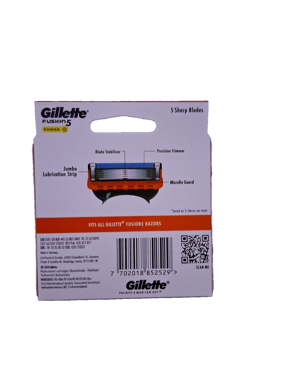 Gillette Fusion5 Razor Blade Refills 8 Pack Sealed Cartridges Fast Free Shipping