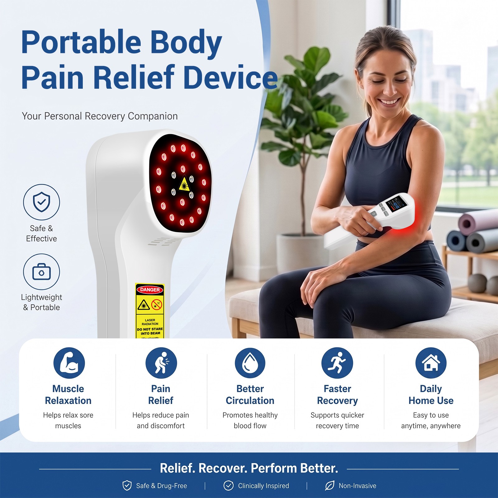 880mW 650nm 808nm Cold Laser Therapy Instrument for All Body Aches and Pains