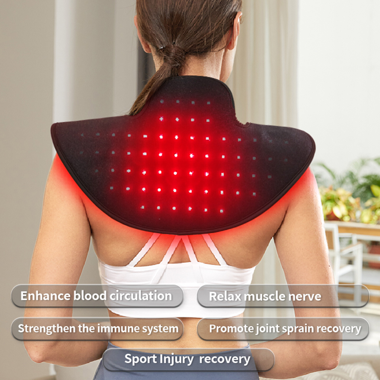 Red Light Therapy for Shoulder Neck 660&850nm Wearable Light Therapy Pad