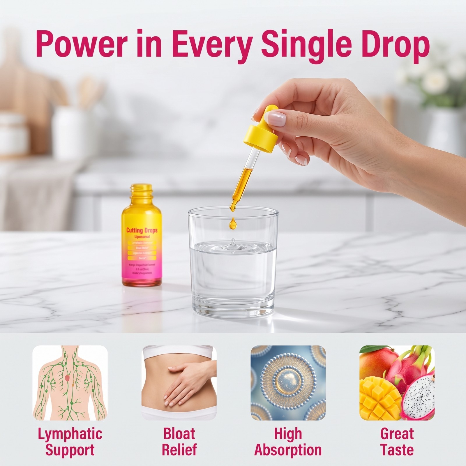 Cutting Drops Liquid Extract,With Turmeric Root, Black Pepper Extract,30 ml