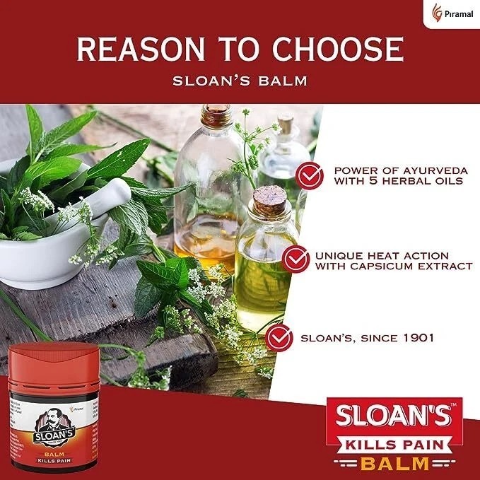 4x Sloan’s Balm | Kills Severe Pain | 20gm Power of Ayurveda with 5 Herbal Oils