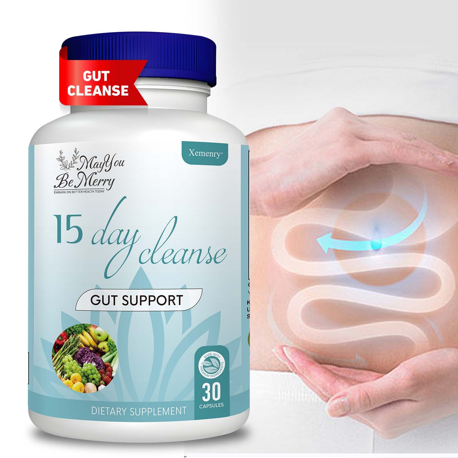 15 Day Cleanse – Gut and Colon Support, Advanced Formula Fiber, Detox, Non-GMO
