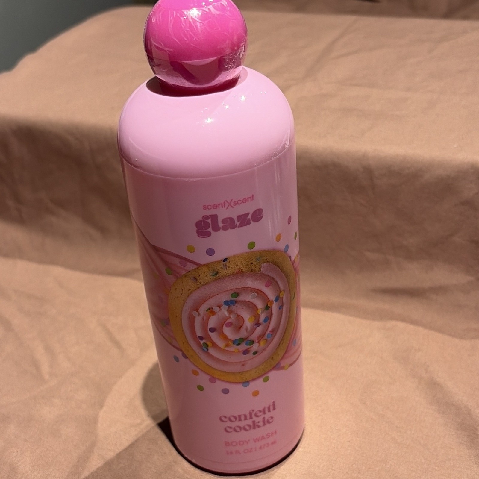 scent/xscent glaze Confetti Cookie Body Wash, Pink, Unisex 16 fl oz