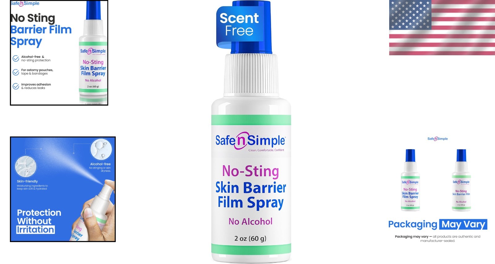 Skin Barrier Spray Odor-Free No Sting Adhesive Protective Barrier Spray
