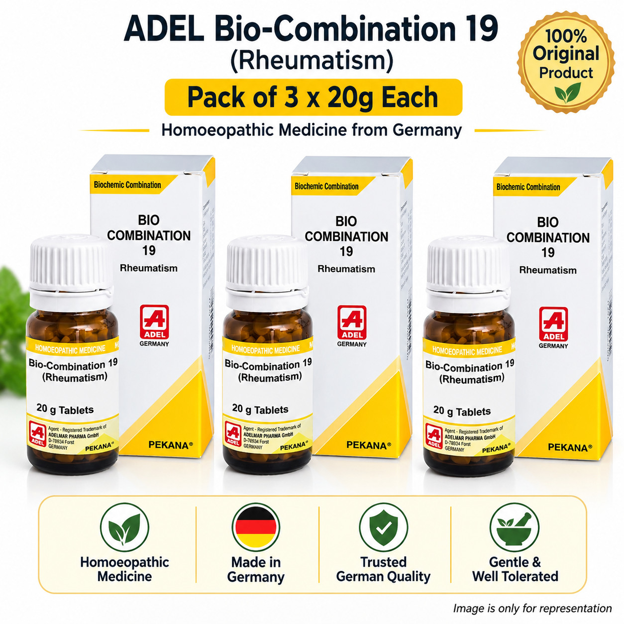 ADEL Bio-Combination 19 Rheumatism 3×20g Tablets Natural Relief for Joint Pain