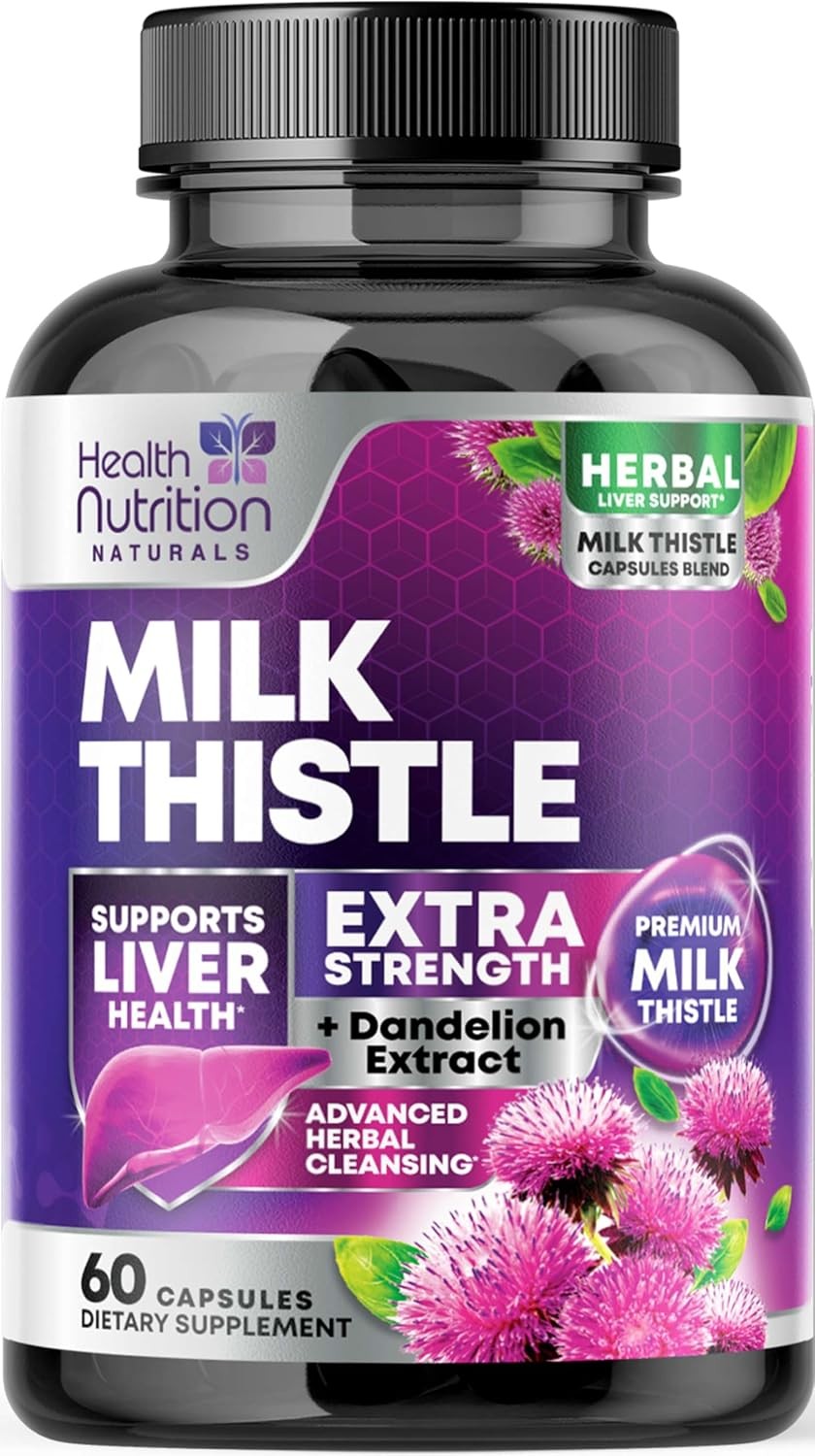 Health Nutrition Naturals Milk Thistle 1000mg Supplement Advanced Liver Cleanse
