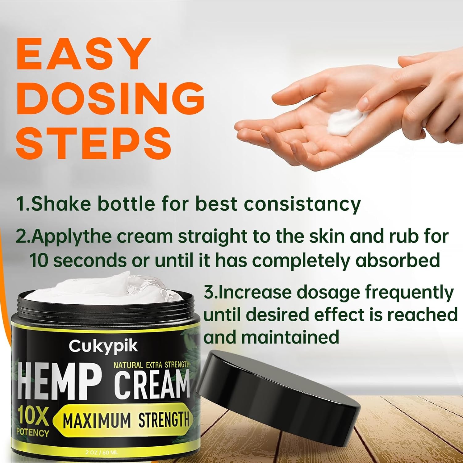 2 Pack Hemp Cream – Hemp Oil & Arnica Cream，All Natural Instant Menthol 2oz