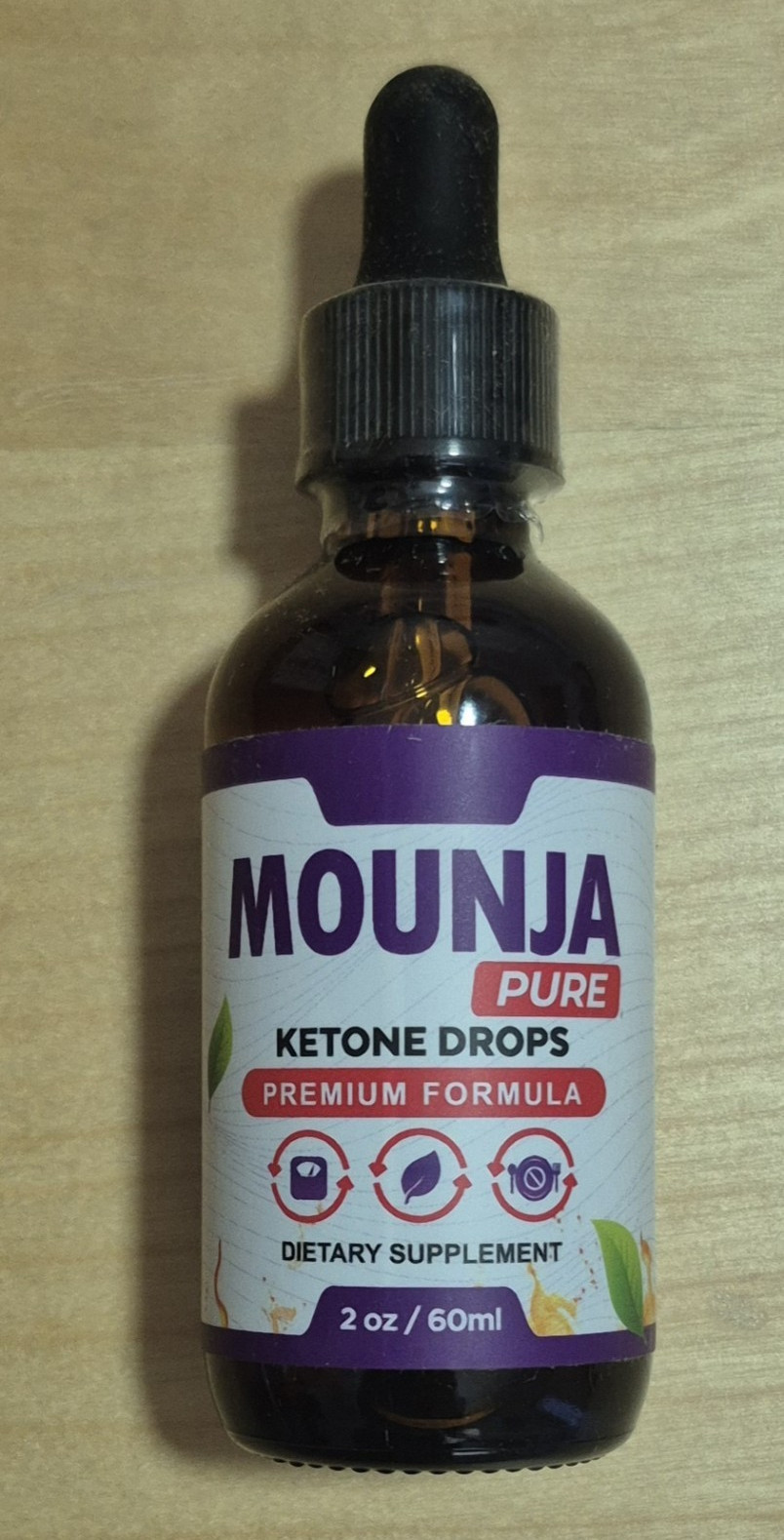 Mounja Pure Ketone Drops Keto Weight Management w/ ACV Green Tea 2 oz 60 ml