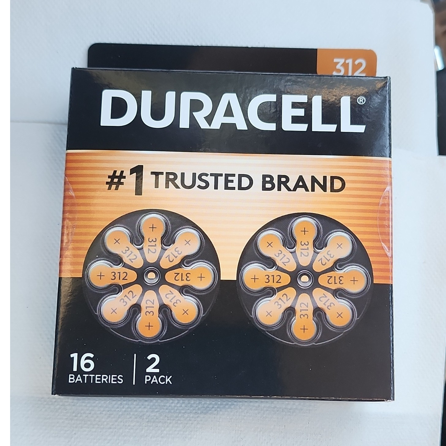 Duracell Size 312 Hearing Aid Batteries Zinc-Air 1.45V 16 Count 2 Pack