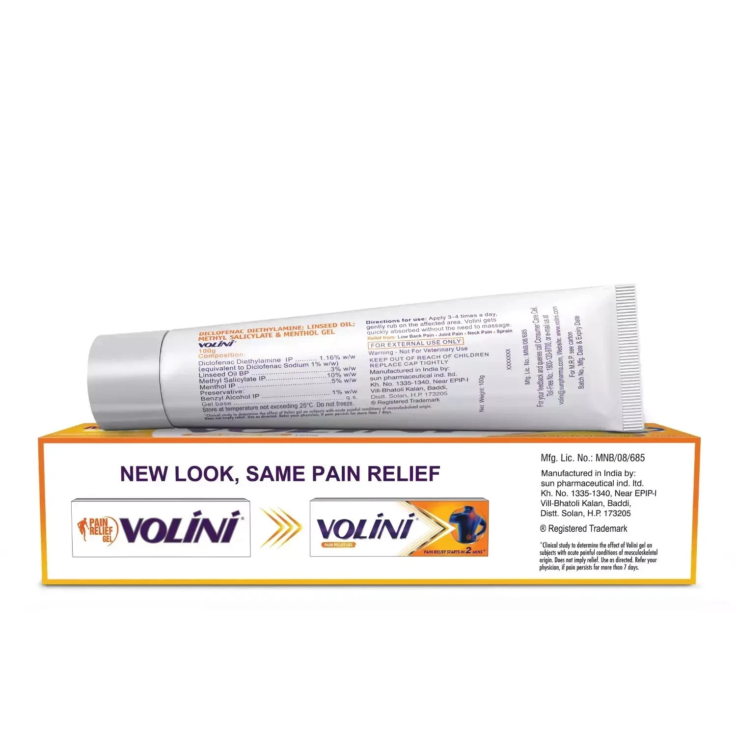 Volini Pain Relief Gel 100g x 5 Muscle Joint Neck Back Ache Support EXP 01-2027