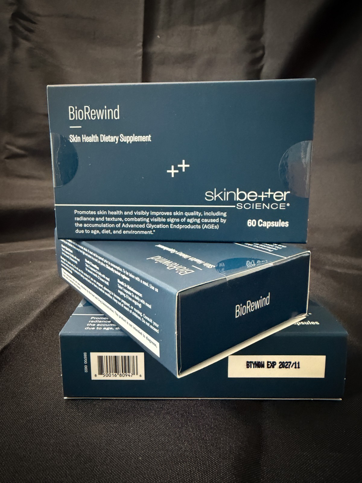 Skinbetter BioRewind Dietary Supplement Pack of 3 (60 capsules per box)