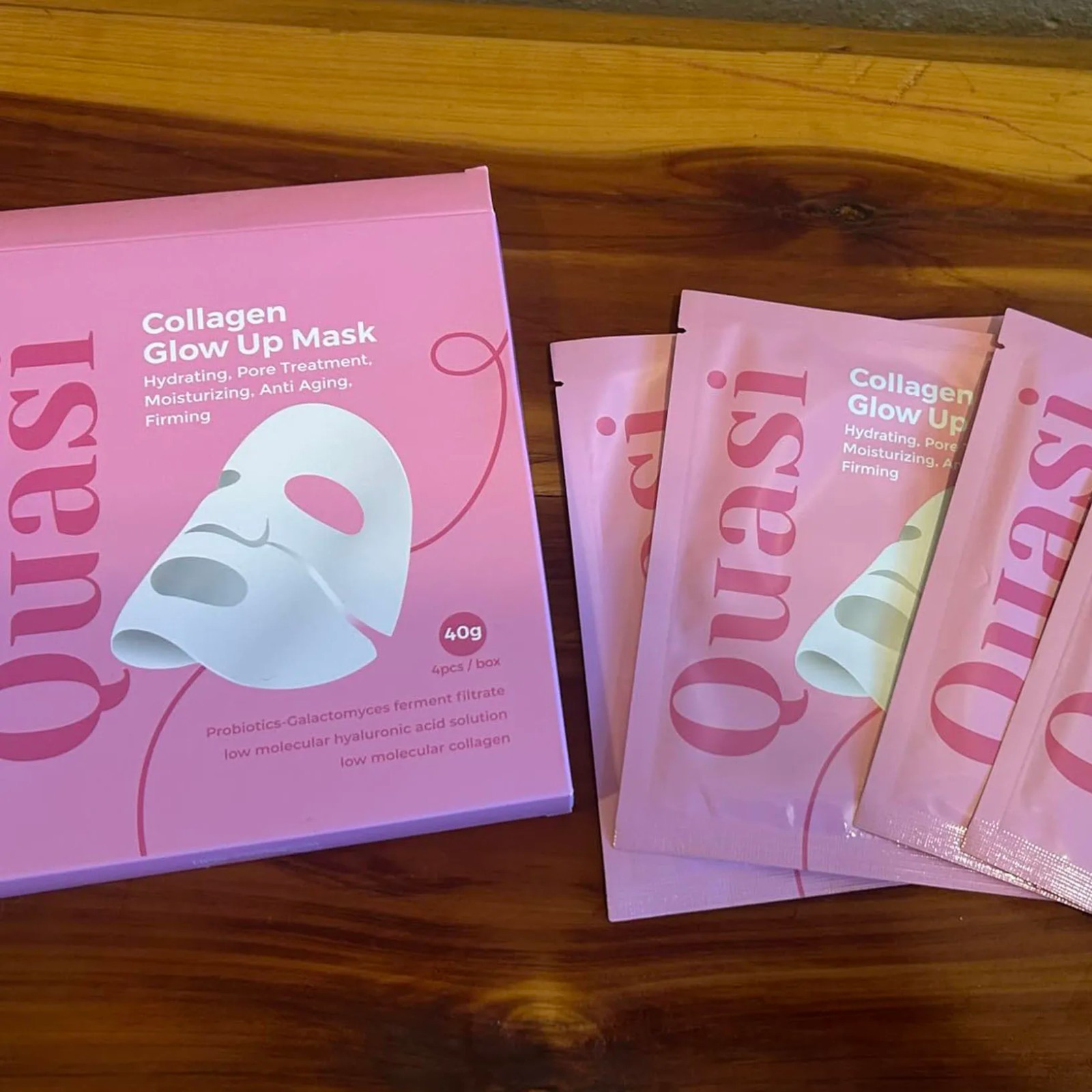 2 Pack of 4pcs/box Quasi-Collagen Glow Up Mask | Hydrating & Firming Facial Mask