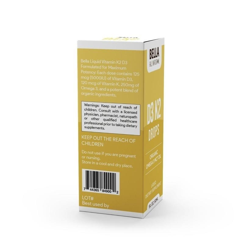 Organic D3 K2 Liquid Drops with Omega 3 & MCT Oil 50ml Daily Nutrient Support